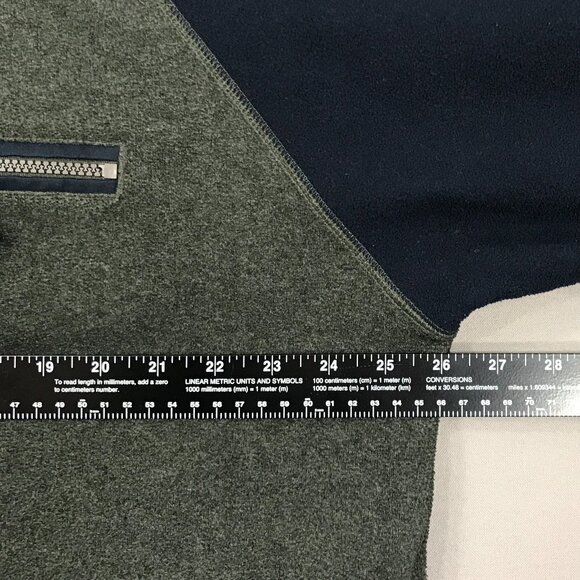 Sonoma Sport Sweatshirt Mens Large Gray & Navy Fleece Pullover 1/4 Zipper Pocket - Picture 12 of 14